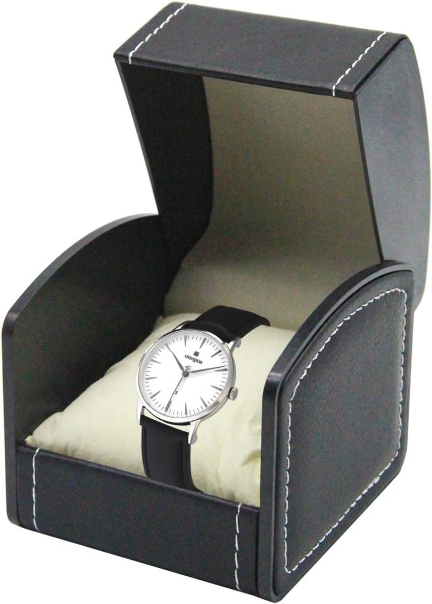Horlogedoos voor 1 horloge - PU-leer, zwart, voor heren en dames