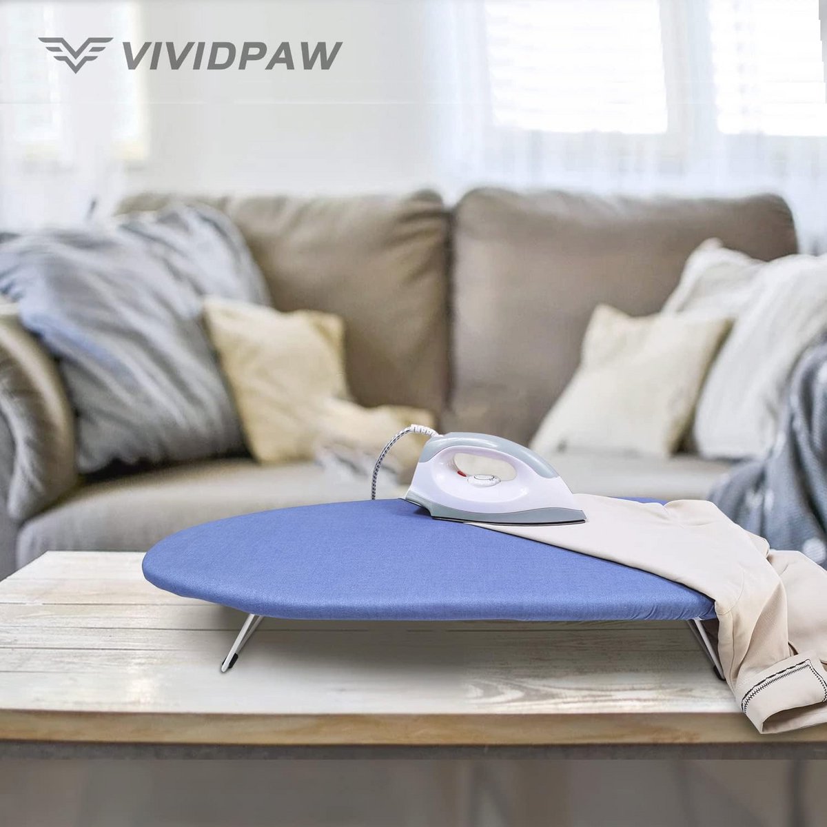 Strijken Borad Cover met Siliconen Coating - Blauw (12" x 32")