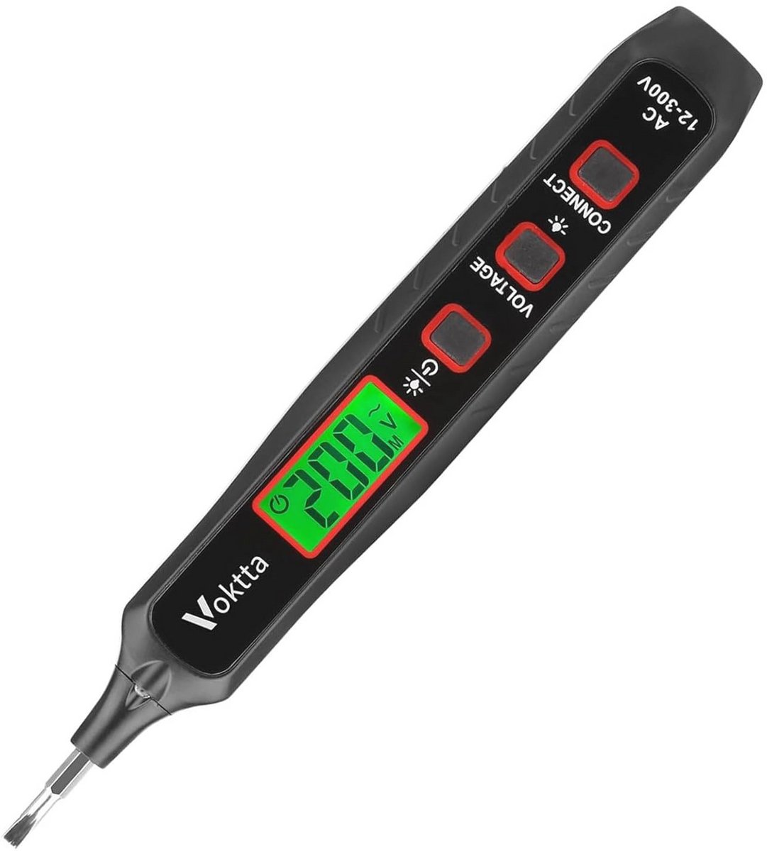 Contactloze AC spannings- en fasetestmeter - multifunctionele tester met LCD-display, zoemer en LED-zaklamp