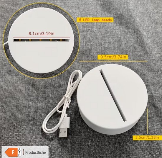 Oplaadbare LED Nachtlamp met Berichtenbord - Touch Bediening - Warm Wit Sfeerlicht - Inclusief Marker - Decoratieve Bureau- en Slaapkamerlamp van Merkloos — afbeelding 3