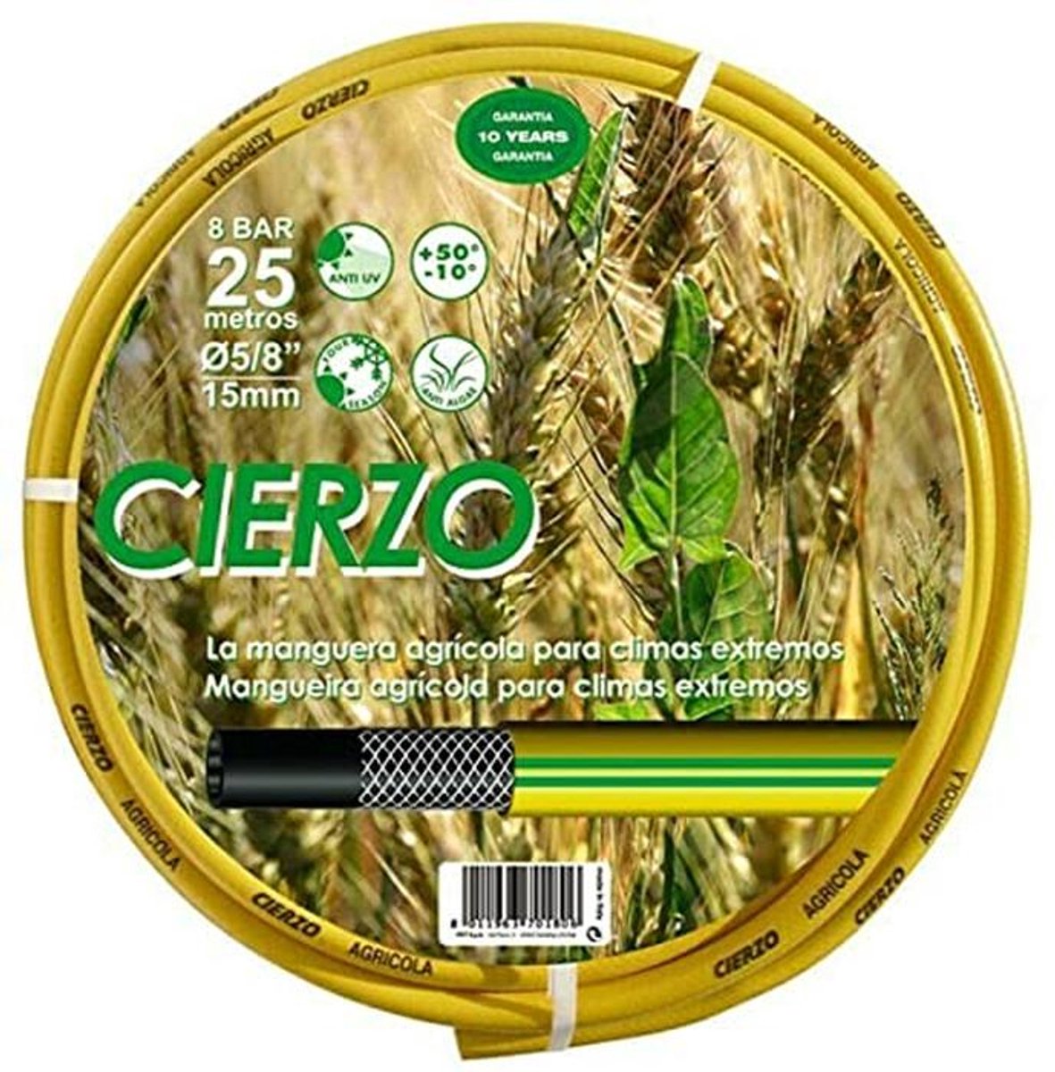 Tuinslang 15 mm 25 m - Drielaags met Polyester Versteviging, Algen- en UV-Bescherming