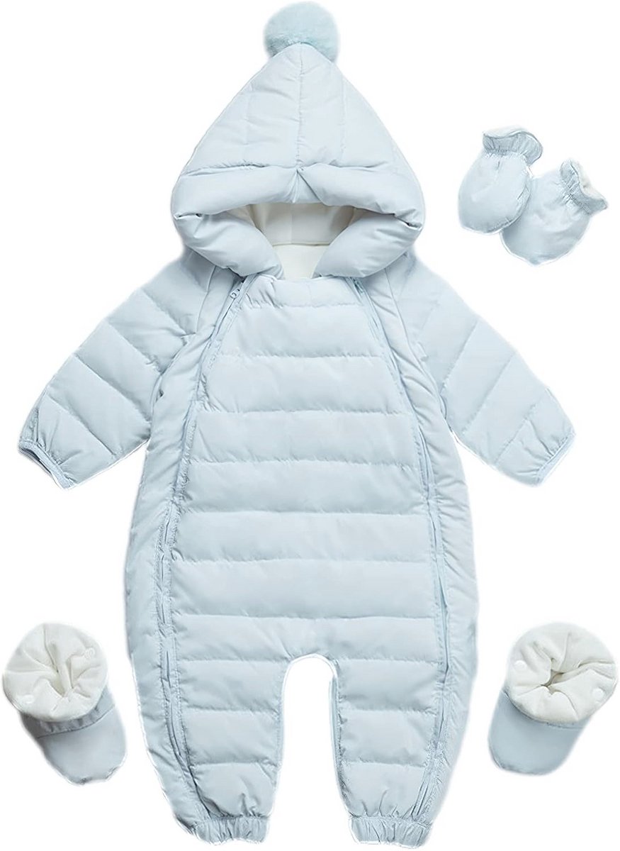 Babyoverall met capuchon voor jongens en meisjes, sneeuwpak voor 3-24 maanden
