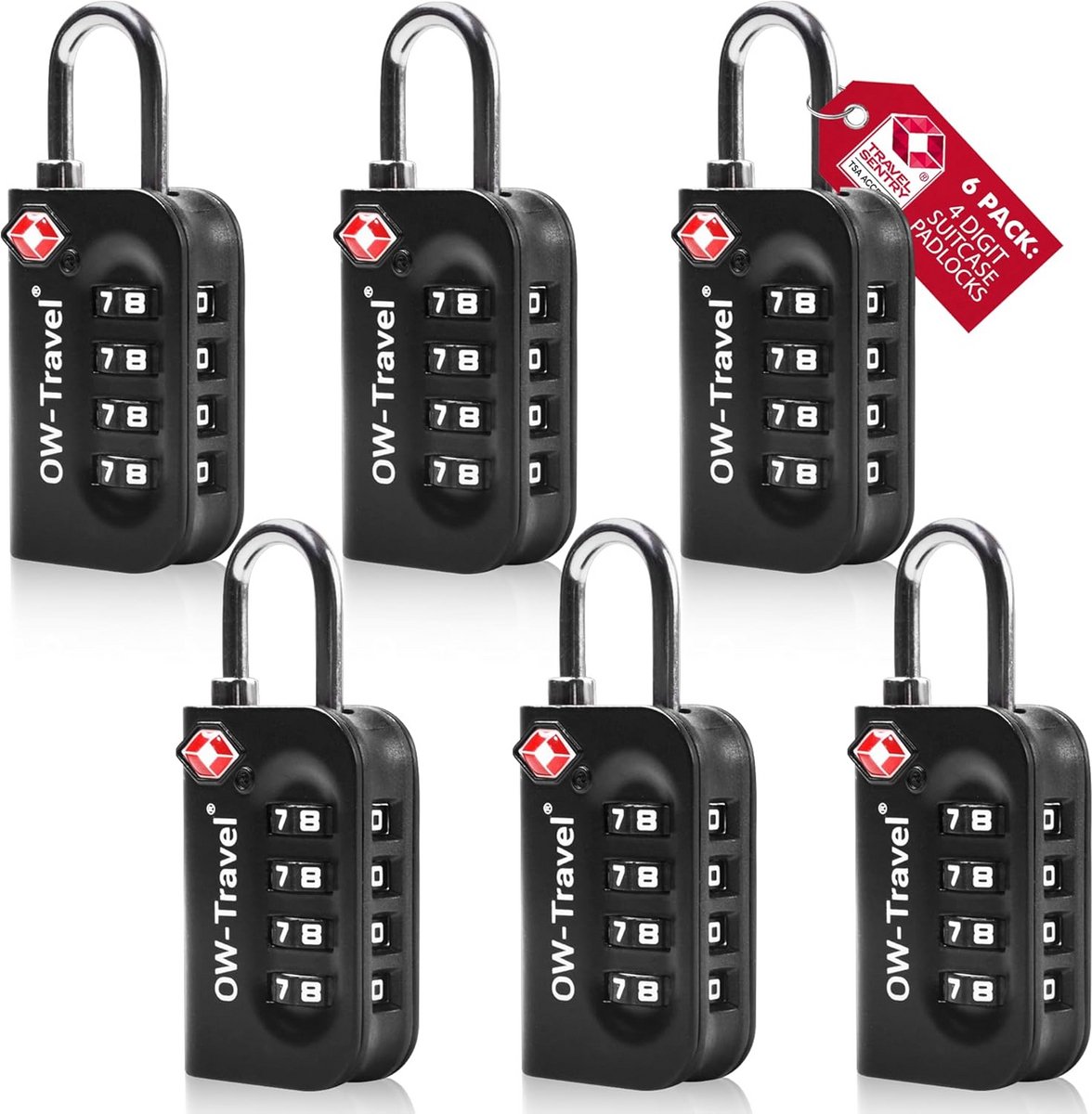 TSA Slot Hangslot met 4 Cijferige Combinatie voor Koffers en Tassen
