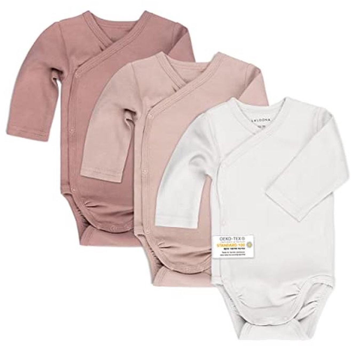 Set van 3 Wikkelbody's met Lange Mouwen van Katoen - Oeko-Tex Standard 100 Getest