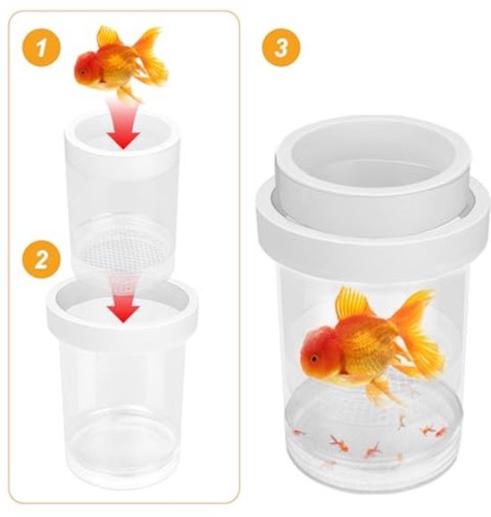 Aquarium-kweekbak, aquariumkweekbox, viskweekbak, viskweektank met netkast, visbroederij, jonge vis-scheidingsnet met zuignappen, guppy-garnalenkweekstation, tank-incubatorbox voor tocht