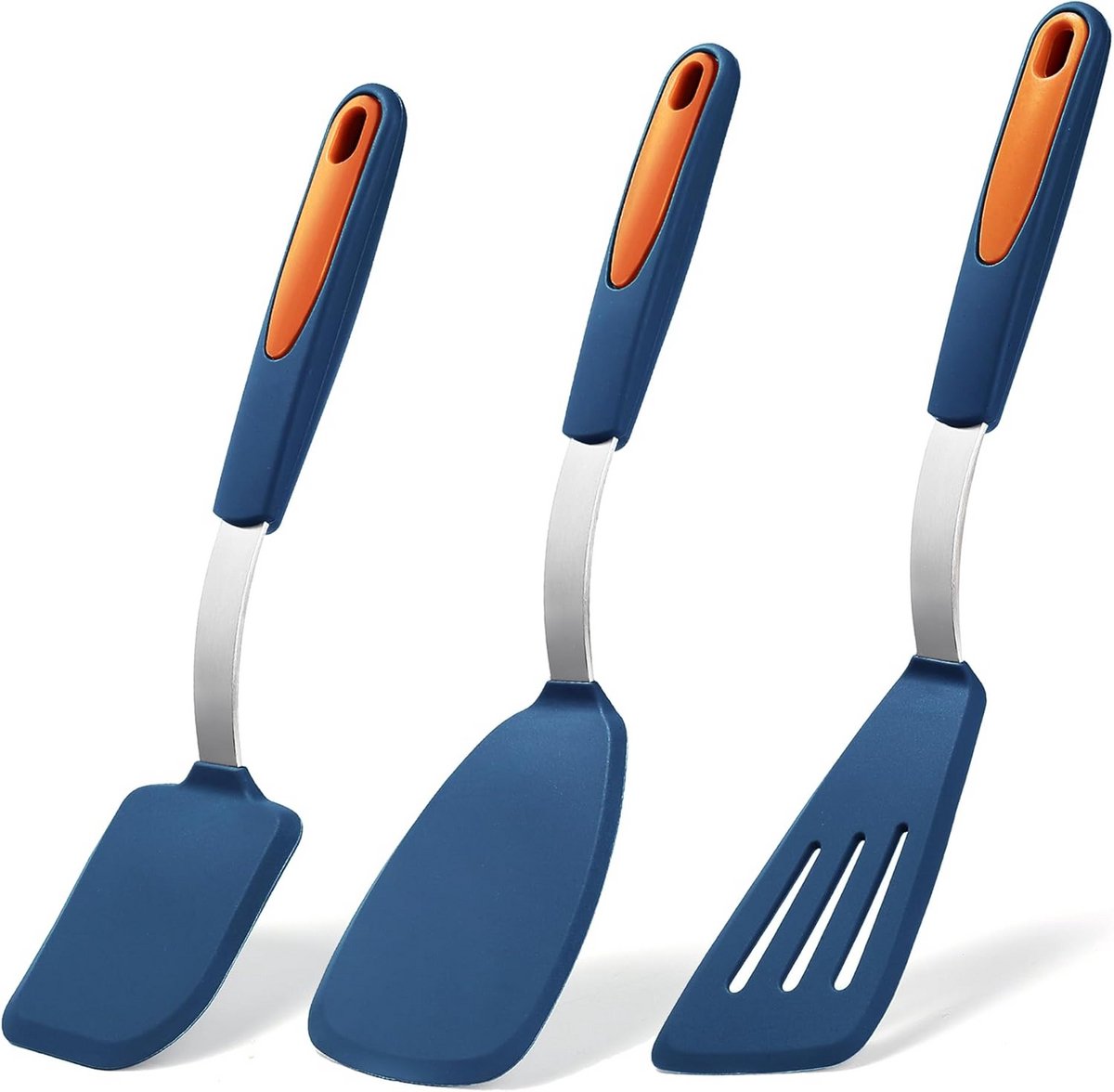 Set van 2 siliconen spatels - Hittebestendige kookflippers voor ei, vis en pannenkoeken