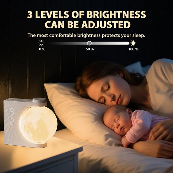 Maanlamp met wekker en RGB verlichting voor ontspanning en slaap van Merkloos — afbeelding 3