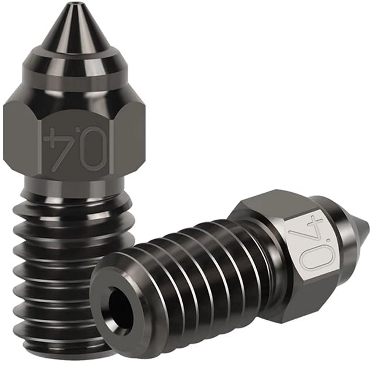 2 Pack Hoge Snelheid M6 Tempered Staal Nozzle voor 3D Printer (0.4mm)