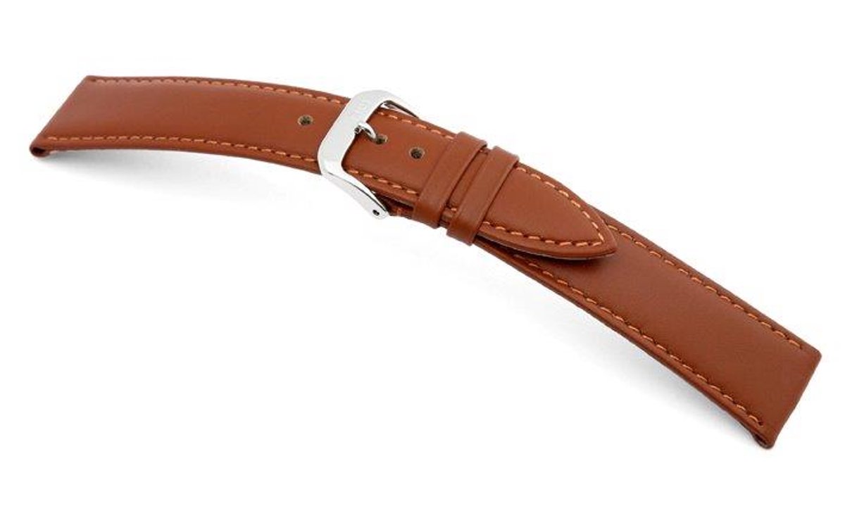 Lederband Arezzo 24mm cognac, glad