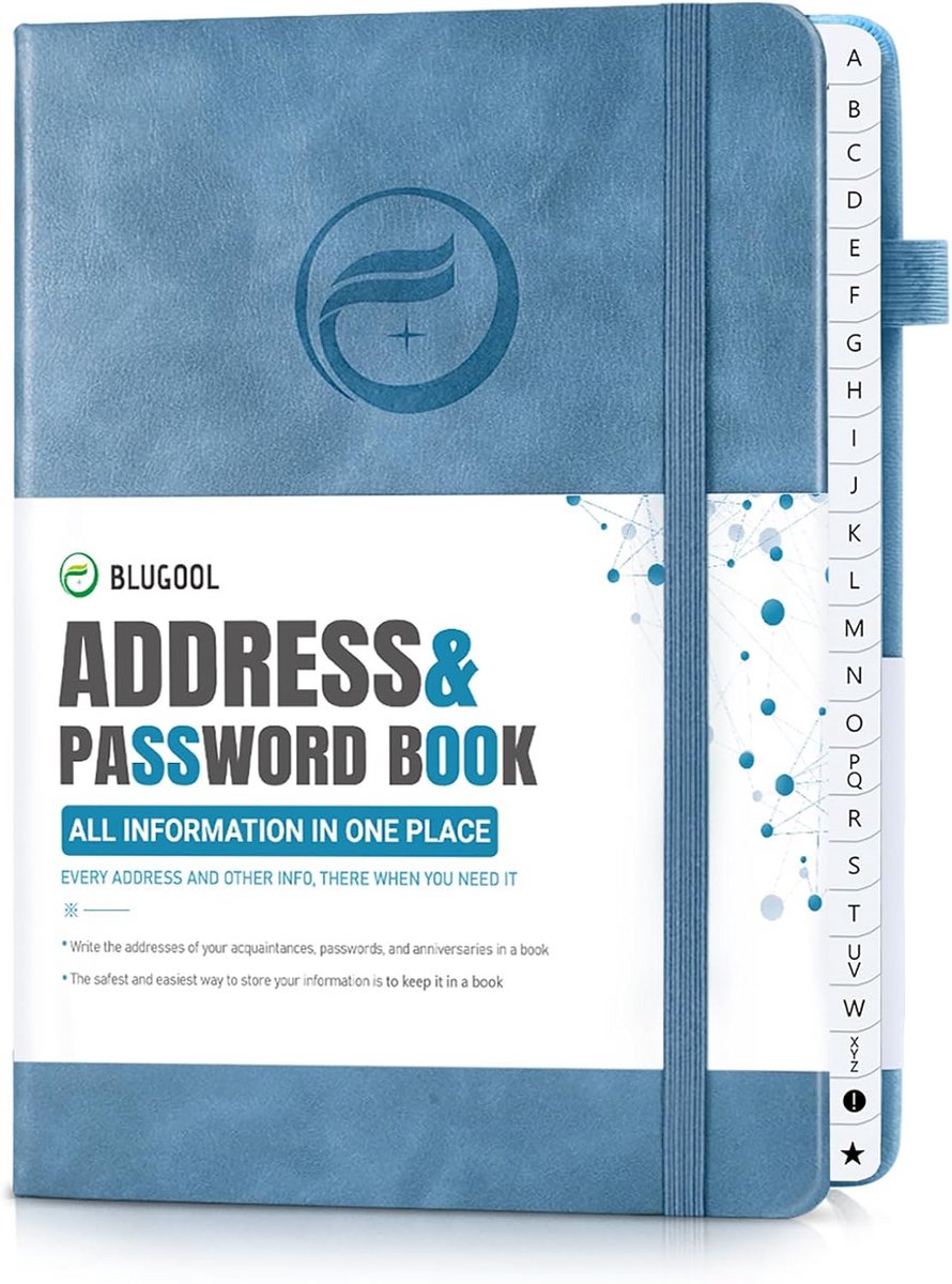 Adresboek met Tabbladen en Elastische Band voor Notities en Verjaardagen