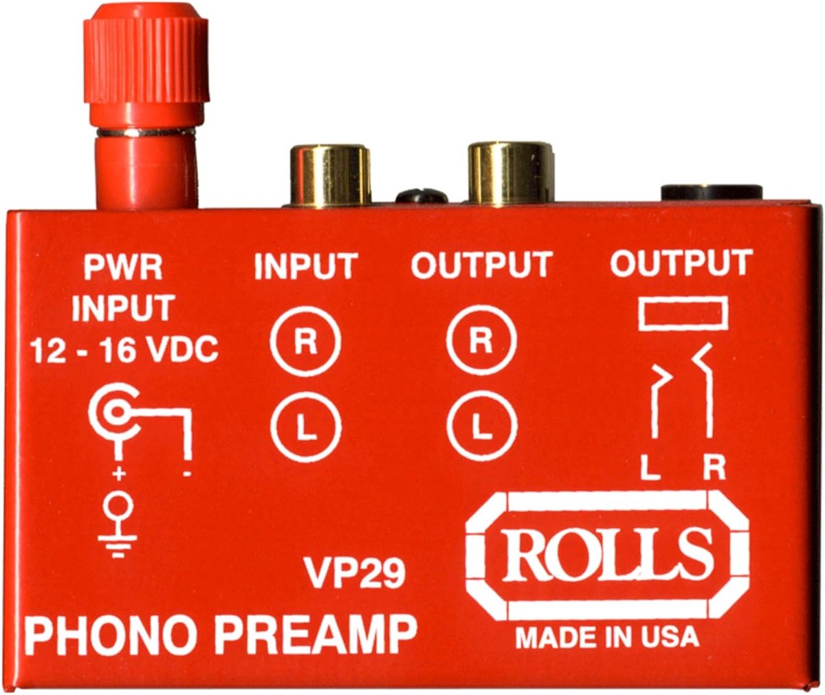 Phono voorversterker met RIAA-equalisatie en 3,6 mm TRS jack-uitgang