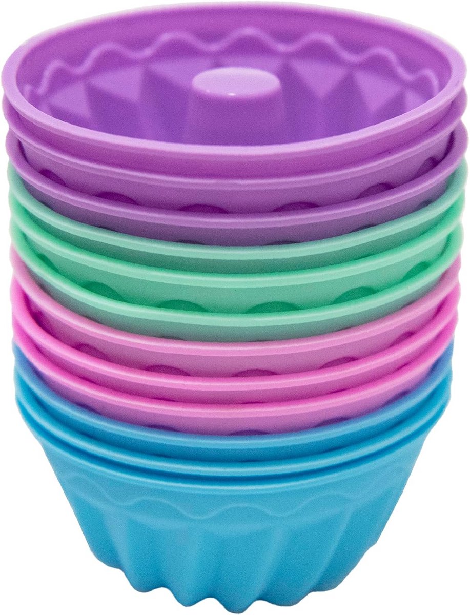 Mini Silicone Muffinvormpjes - Herbruikbare Cakevormen - 12 Stuks - 8 cm