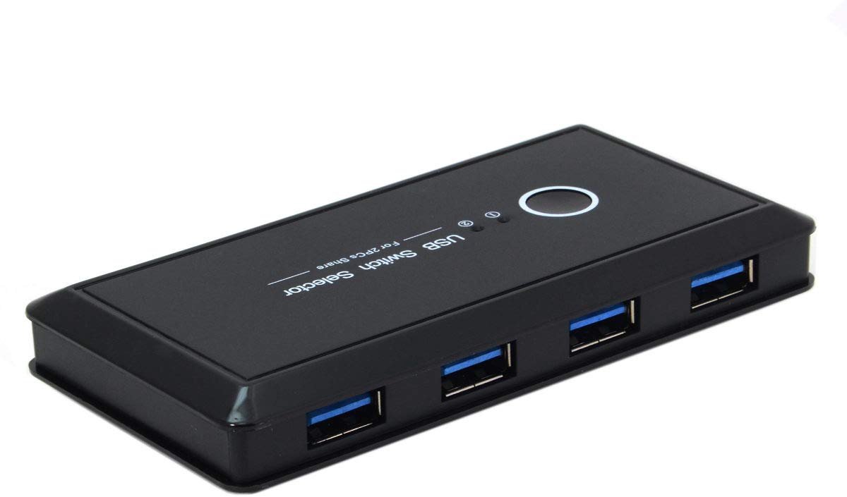 KVM USB 3.0 Switch Selector 2 Poort voor 4 Apparaten – Delen van Toetsenbord, Muis, Scanner en Printer