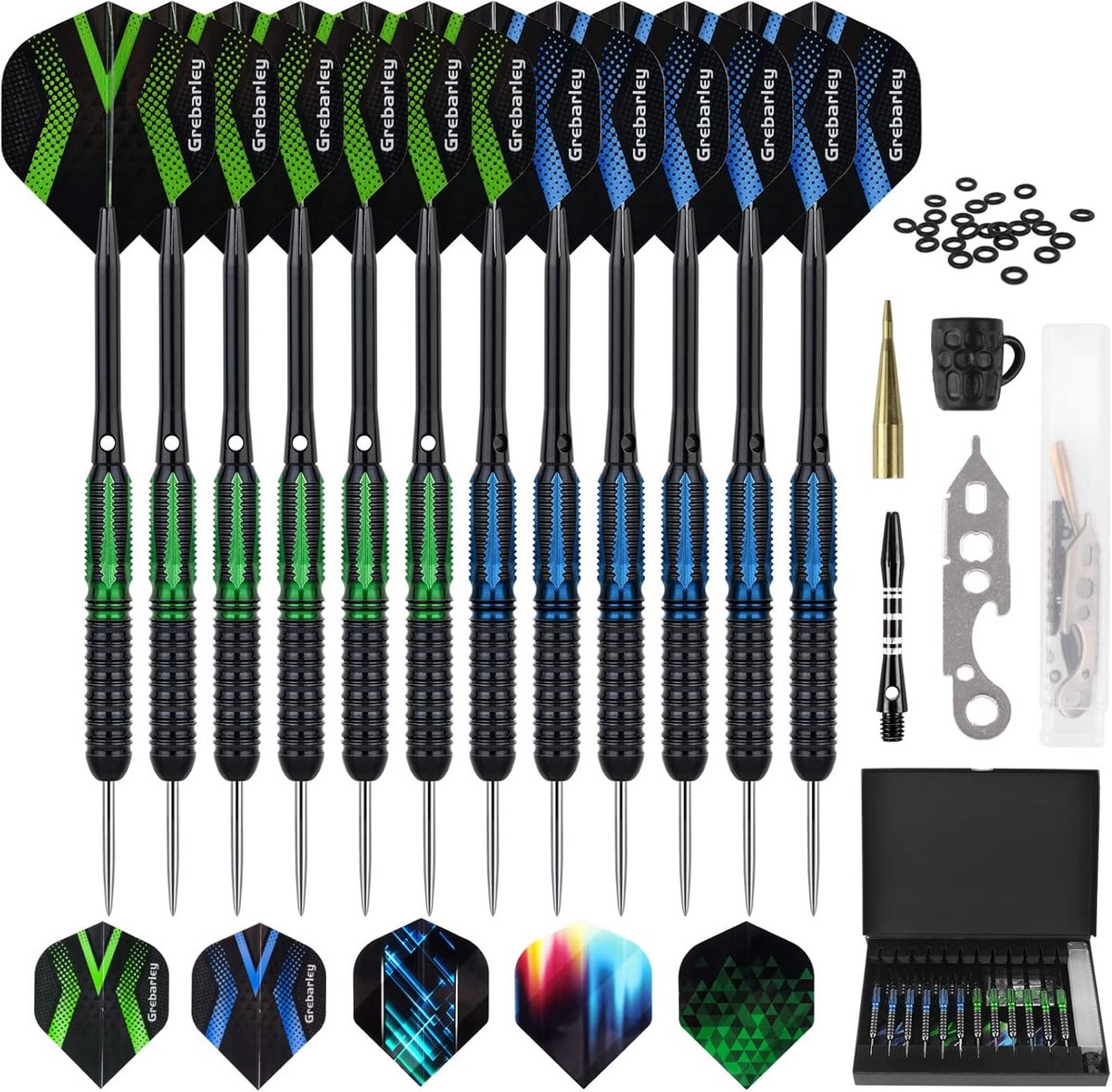 Professionele Dartpijlen Set - 20g en 22g Gewicht met Stalen Punten, Aluminium Schachten en Flights