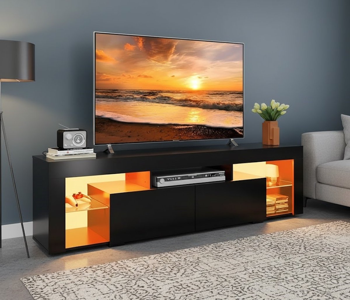 Modern LED TV-meubel Lowboard | TV Kast voor Televisies tot 70 inch | Hoogwaardige TV-tafe