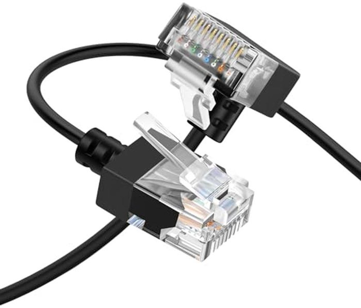 Cat6A Ethernet Kabel 90 Graden 10M - Hoge snelheid tot 10Gbps voor PC, Router, Printer