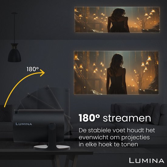 Lumina® Pro Mini Beamer 2026 – Android 14 Smart Projector met Google ...