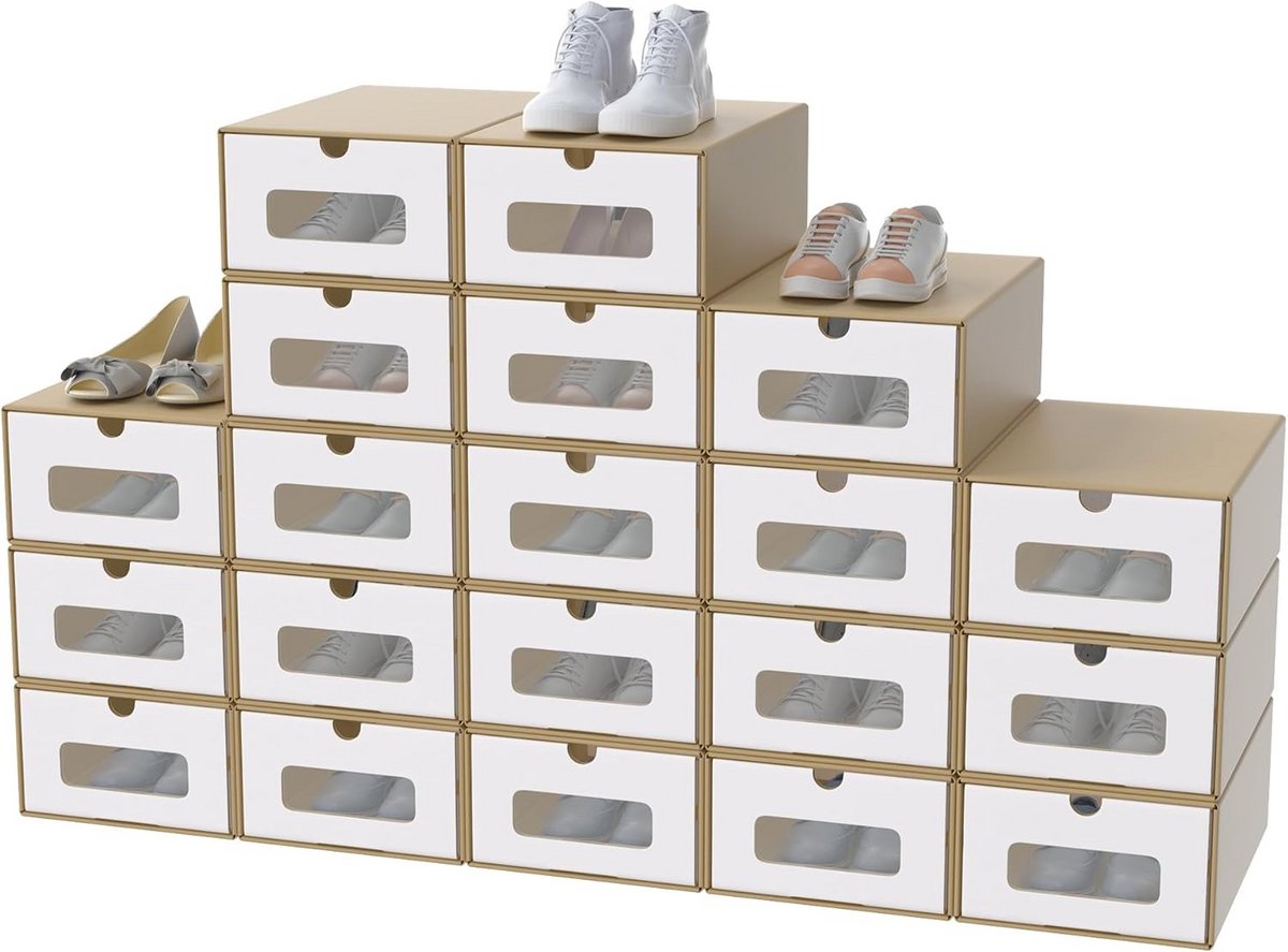 Opslagdozen voor Schoenen met Kijkvenster - Stapelbaar en Stevig