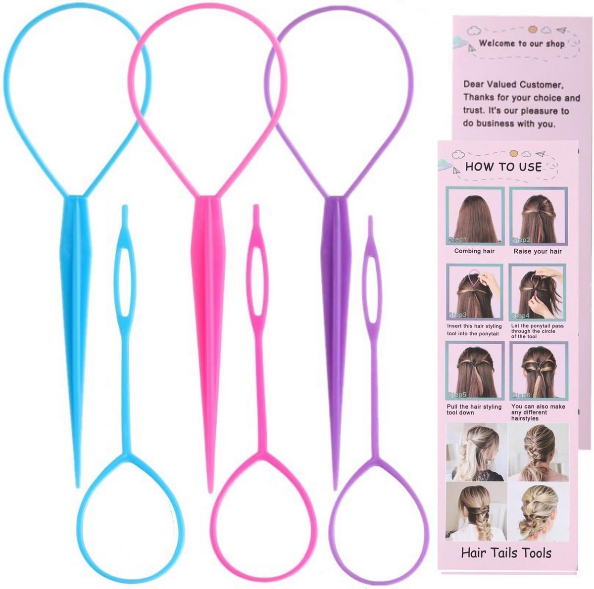 Haarstyling Toolset voor Perfecte Paardenstaarten en Vlechten
