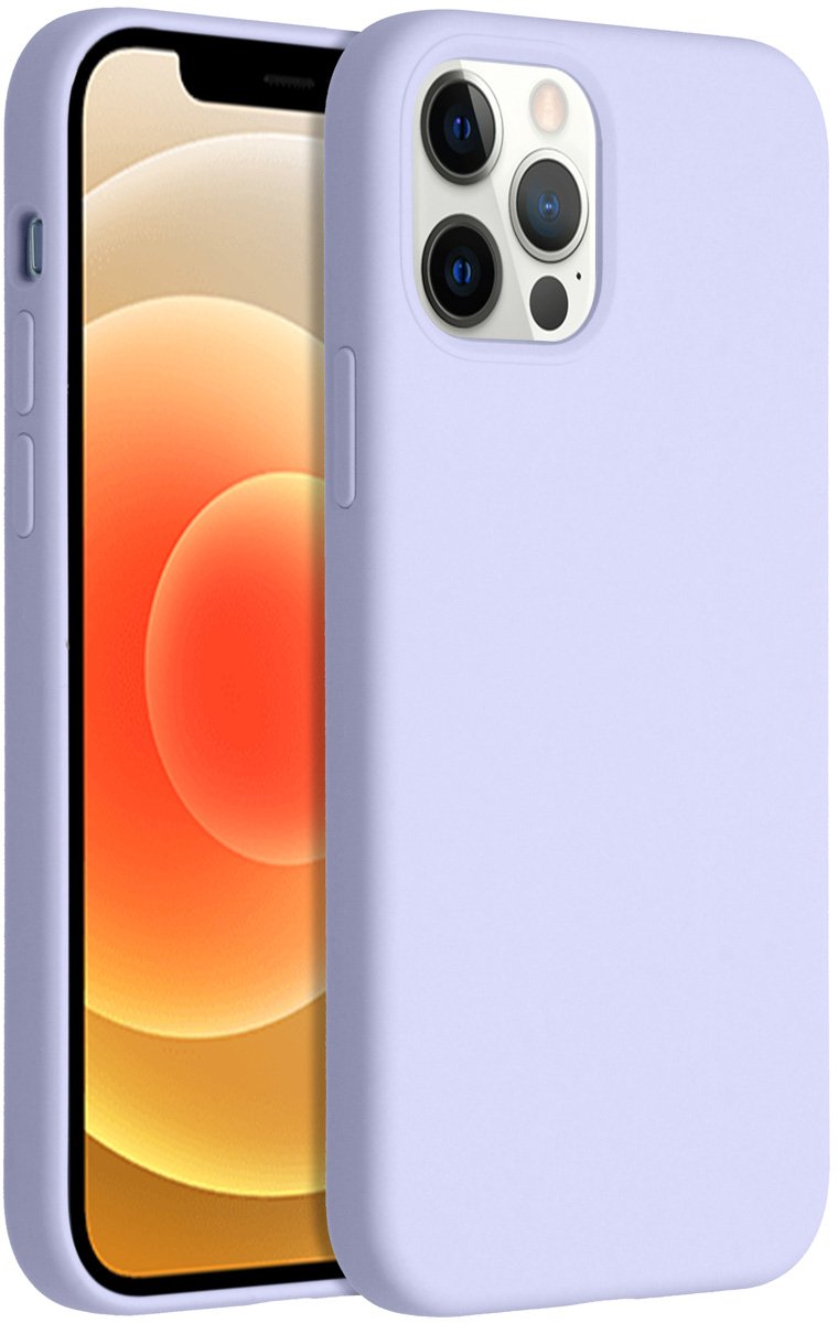 Accezz Hoesje Geschikt voor iPhone 12 Pro / 12 Hoesje Siliconen - Accezz Liquid Silicone Backcover - Paars