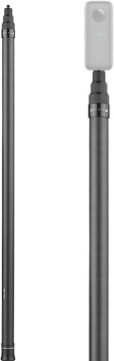 Lange Verstelbare Selfiestick 3 Meter Koolstofvezel met 1/4 Inch Schroef voor Actiecamera