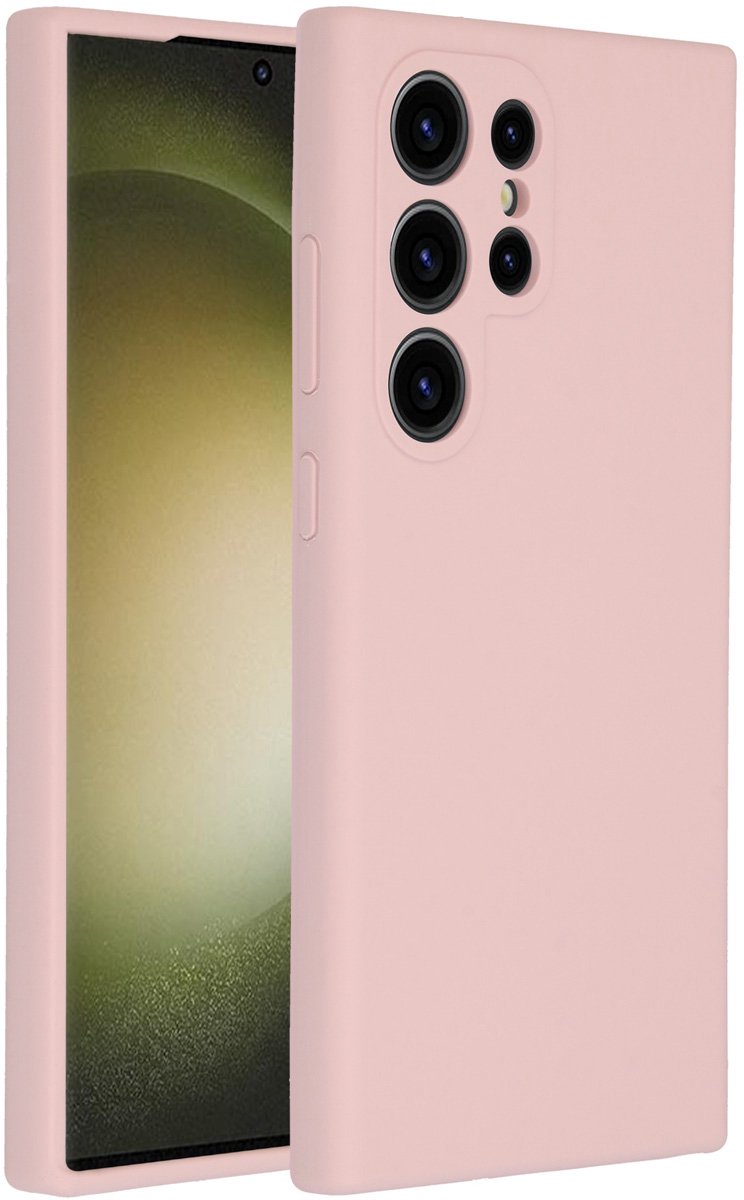 Accezz Hoesje Geschikt voor Samsung Galaxy S24 Ultra Hoesje Siliconen - Accezz Liquid Silicone Backcover - Roze
