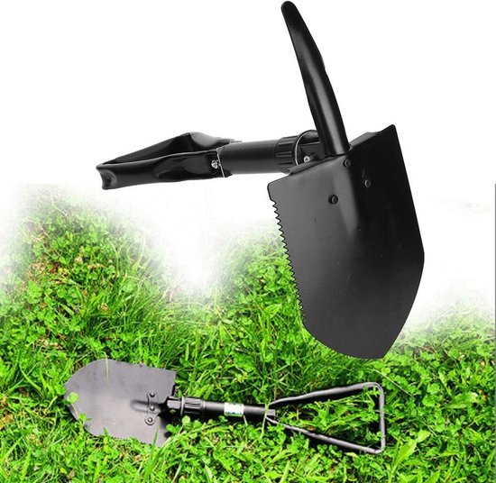 Inklapbare schop, stevige metaal schop 58 cm, draagtas, veelzijdig voor tuin, camping en outdoor — afbeelding 4