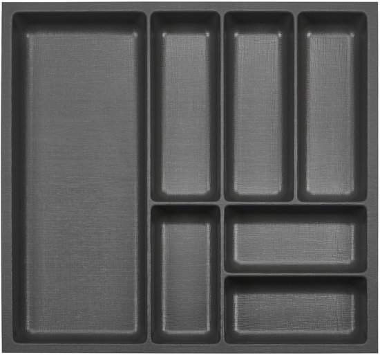 ORGA-BOX 3 Tiroir à couverts profondeur : 473 x largeur : 491 mm gris argenté avec structure en toile pour tiroirs de 60 cm, par ex. dans les cuisines Nobilia à partir de 08.2012.