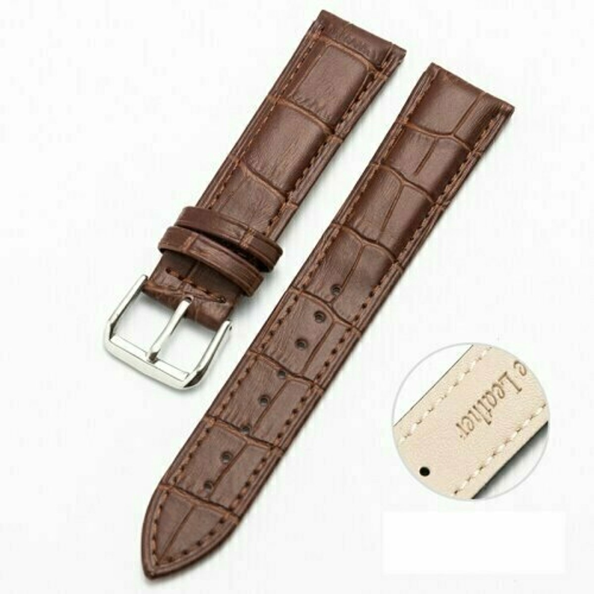 By Qubix - Crocodile leren bandje - Bruin - geschikt voor Huawei Watch 5 - 46mm