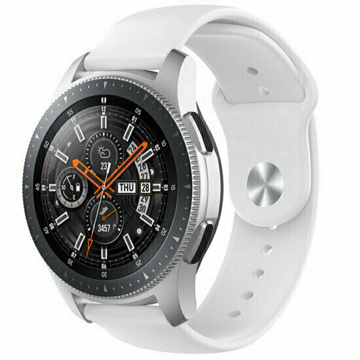 By Qubix - Rubberen sportband - Wit - geschikt voor Huawei Watch 5 - 46mm