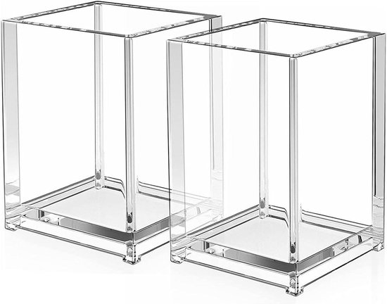 Set van 2 opbergdozen voor pennen en make-up kwasten - handige organizer voor thuis, kantoor en school - kan aangepast worden - afmetingen 9,8 x 6,5 x 6,5 cm
