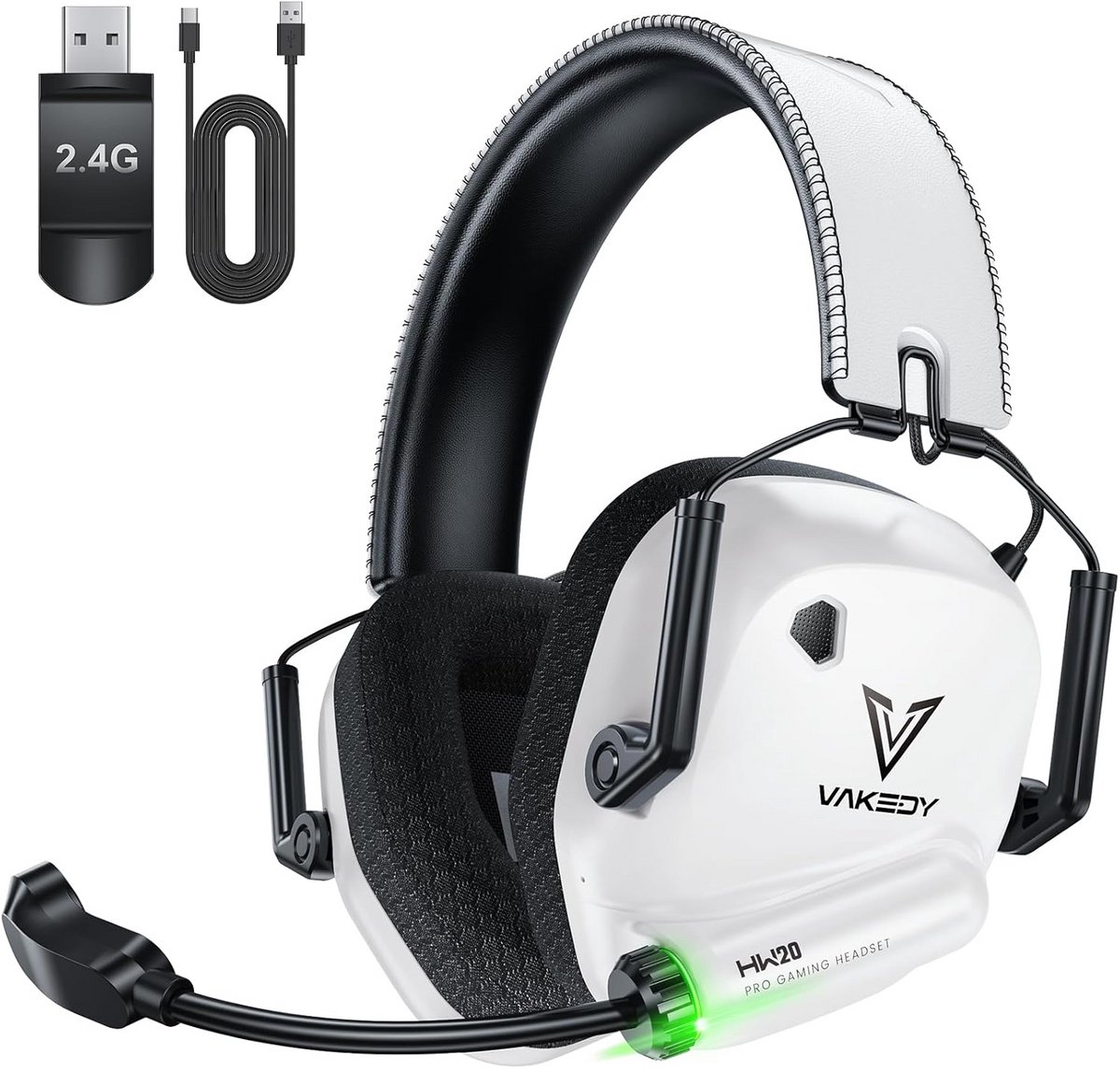 Draadloze Gaming Headset 2,4 GHz USB Bluetooth 50 mm Drivers 50 Uur Batterij voor PC PS5 PS4 Mac Switch