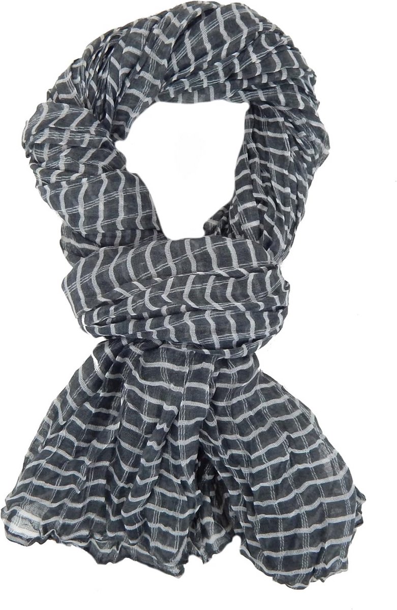 Lichte herensjaal van viscose met gestreept patroon