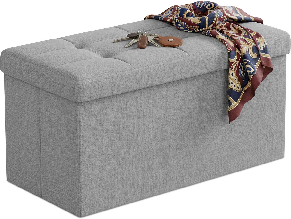 Zitbank - grijs - 76x38x38 cm -