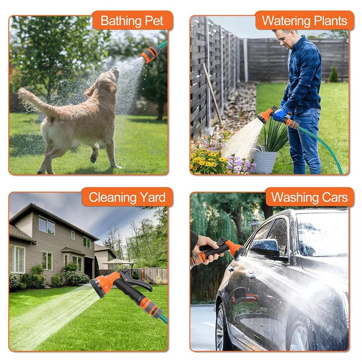 Aafinity Automatische Tuinslanghaspel – Oprolbare Tuinslang met Vergrendeling – Wandgemonteerde Tuinslang Haspel met 8 Sproeistanden – Gardena-Compatibel – foto 2