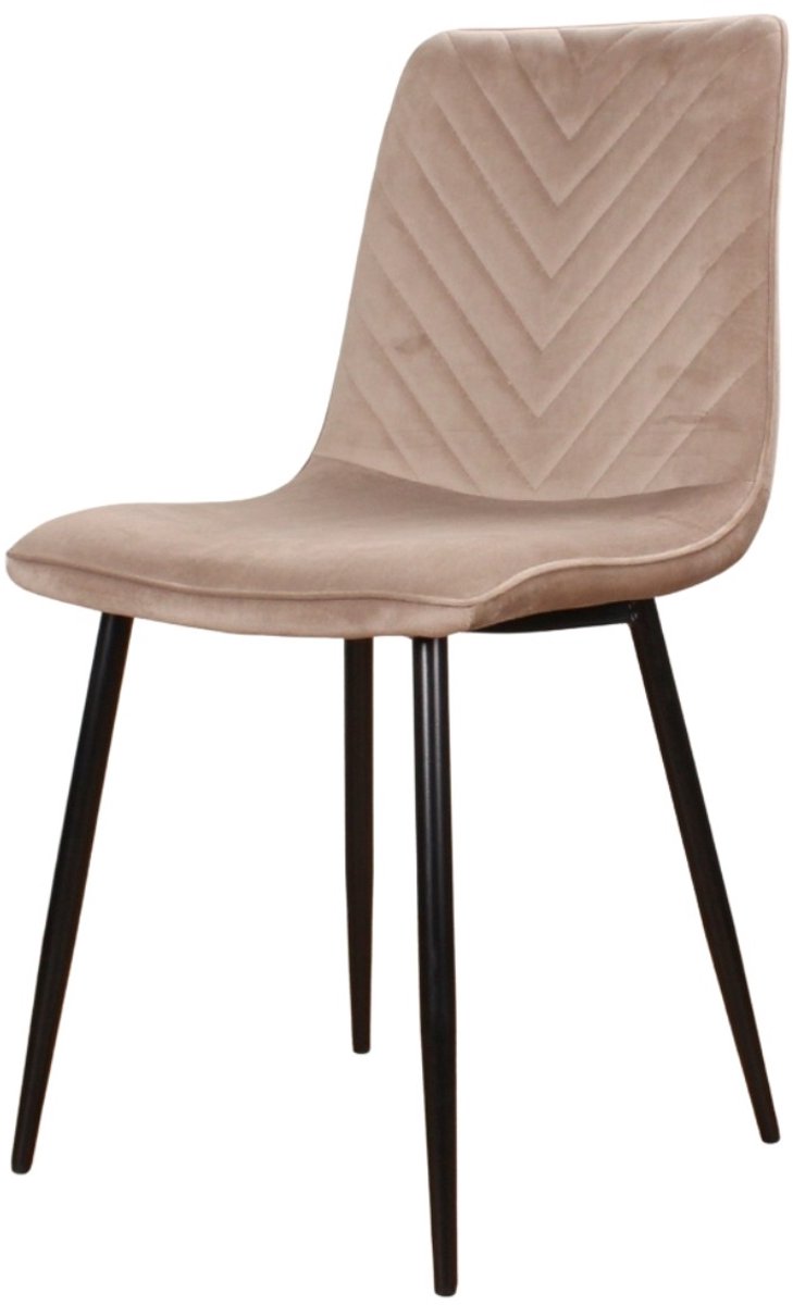 DS4U - Gaby eetkamerstoel Velvet Champagne - Luxe design - Comfortabel zitvlak - Stijlvolle toevoeging aan uw interieur