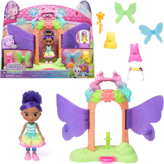 Gabby's Poppenhuis Feeënlandia - Magische Onthulling Speelset met Transformeerfunctie & Accessoires