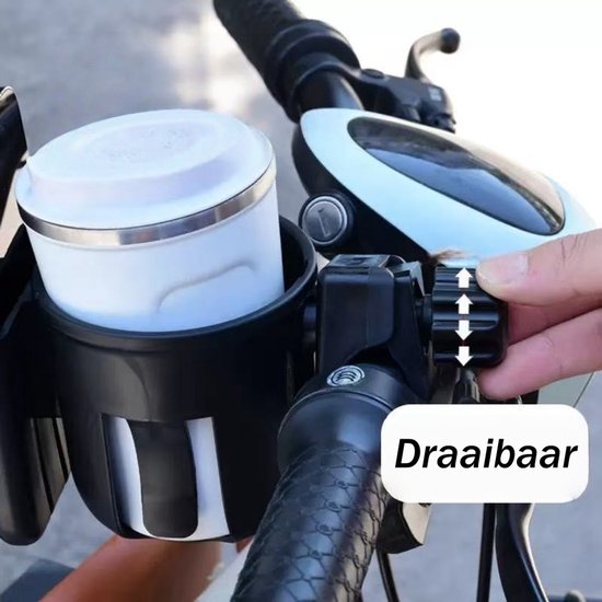 1 stuk - Bidonhouder - Universele bidonhouder - Telefoonhouder - Bidonhouder voor de fiets - Bidonhouder voor de kinderwagen - Drankhouder - Zwart — afbeelding 3