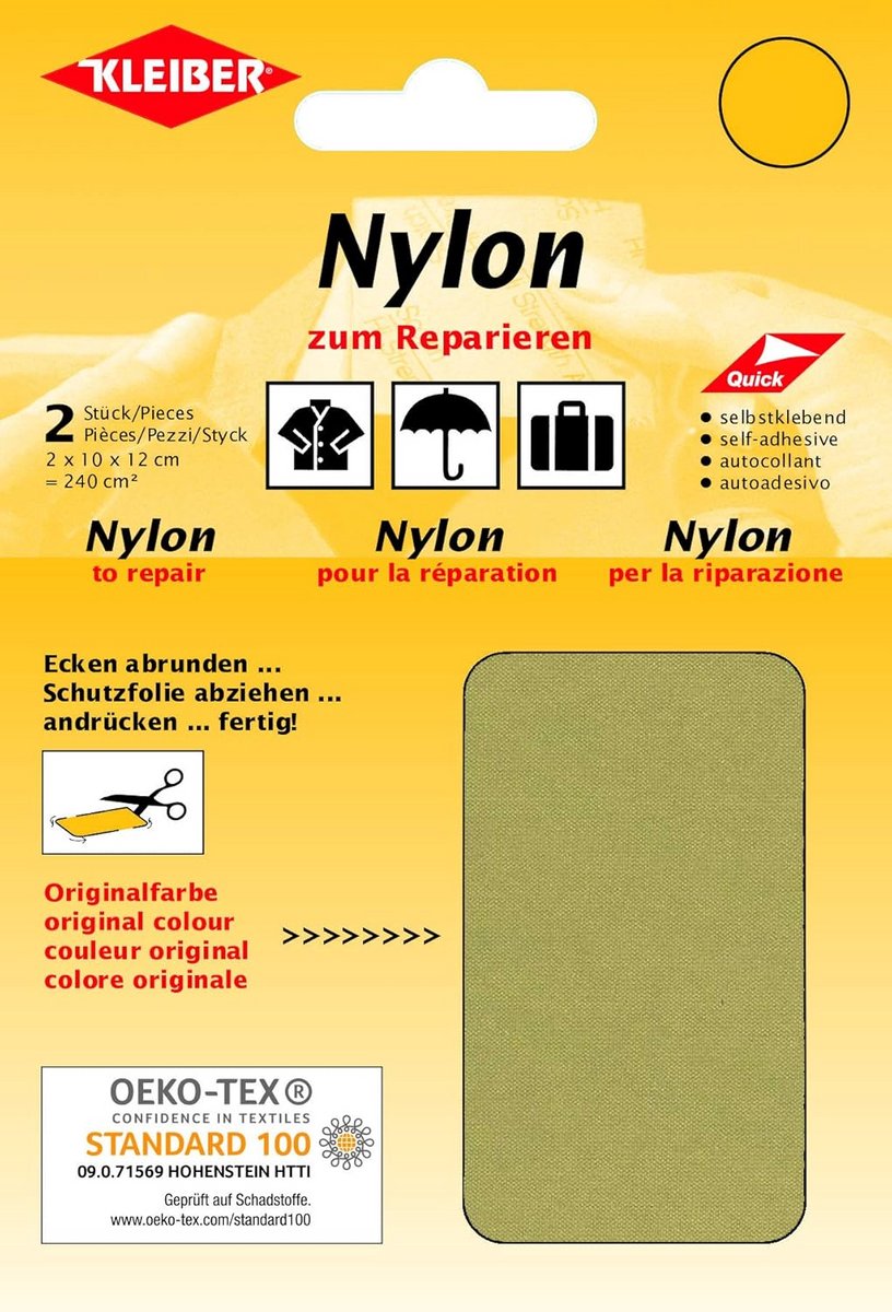 Zelfklevende waterdichte reparatiestukken van nylon - Beige