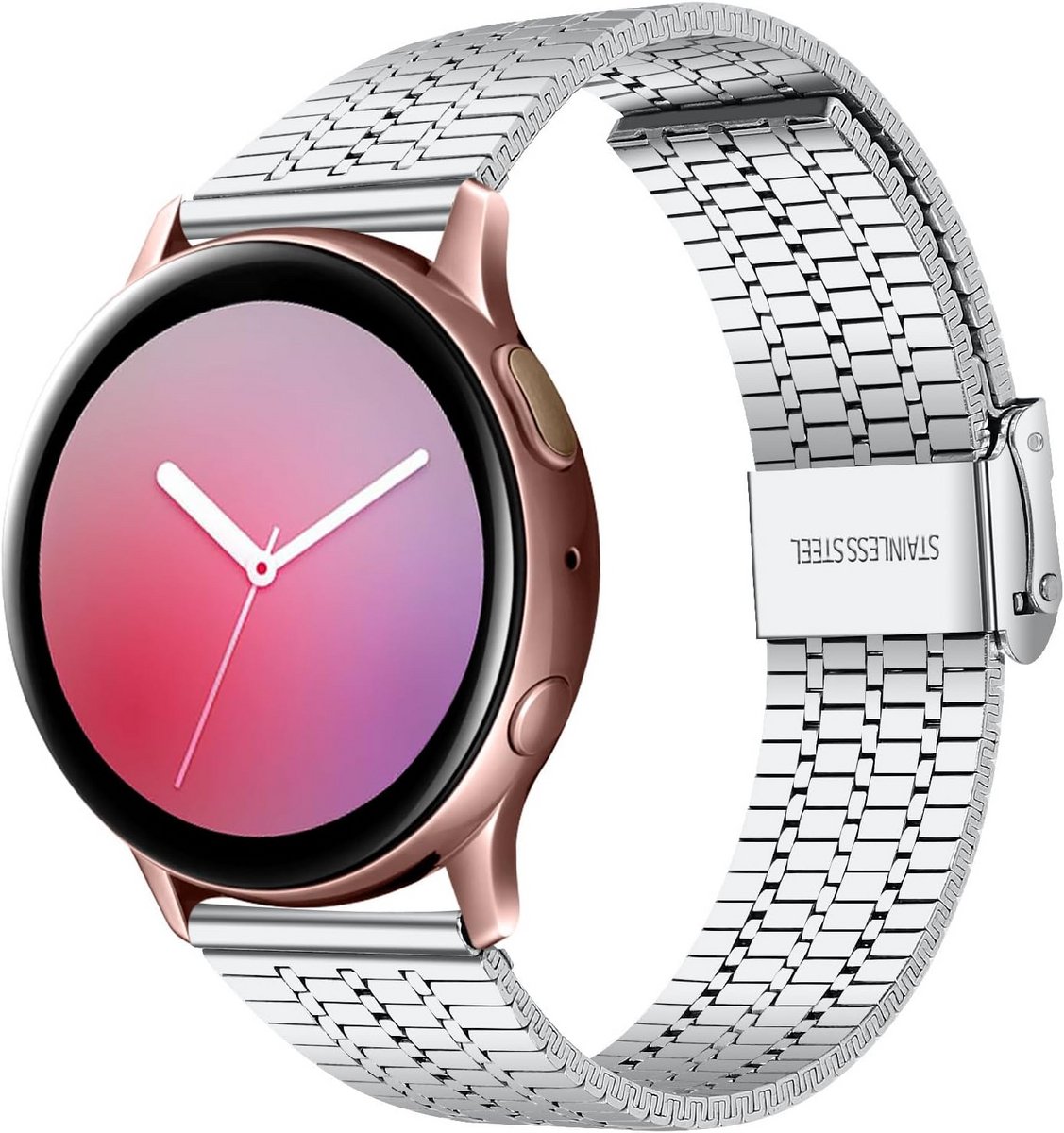20mm Metalen Horlogeband RVS - Universele Reservearmband met Snelsluiting