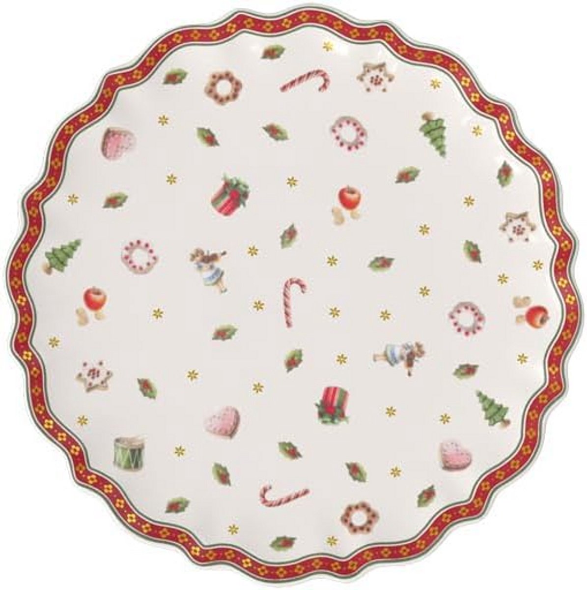 Kleine taartschotel op voet voor gebak en desserts