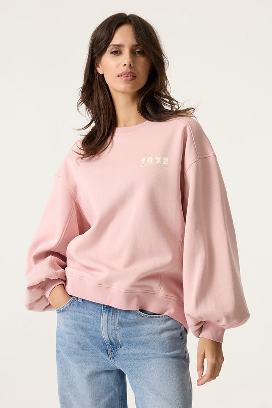 GARCIA Dames Tekst Print Sweater Roze Lange mouw