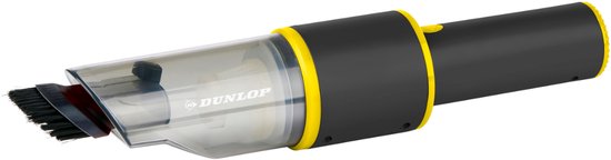 Dunlop Auto Stofzuiger 12V - Handstofzuiger met Borstel en Spleetmondstuk - Auto Stofzuiger met Sigarettenaansteker Aansluiting - Kruimeldief met 3000Pa Zuigkracht - Zwart/Geel