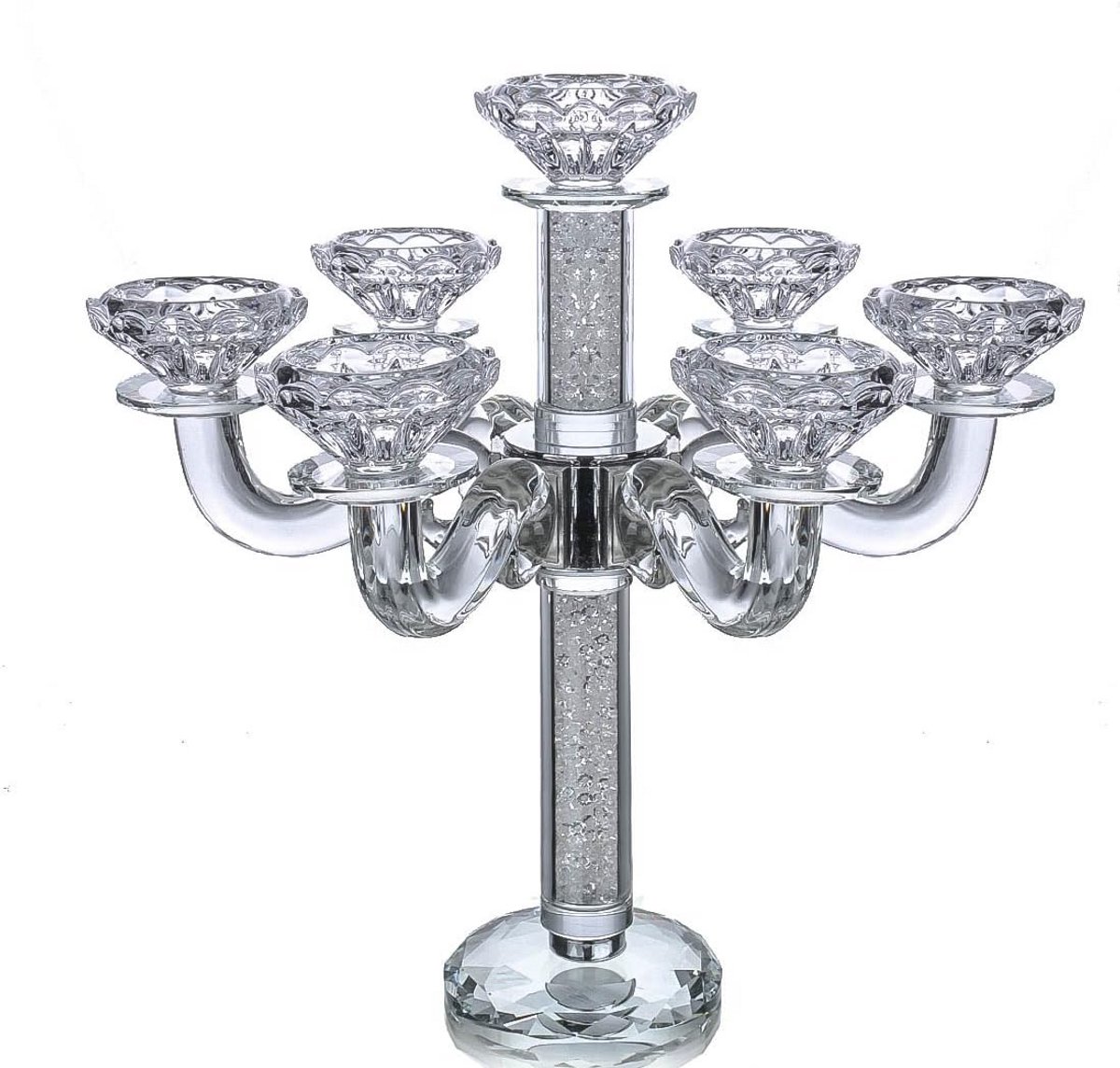 Set van 7 Kristallen Kandelaars voor Kaarsen - Elegant Design voor Tafeldecoratie en Feesten