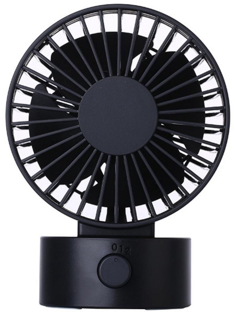GELLDG Mini USB Ventilator - Tafelventilator Zwart - Stille Mini Fan - Klein - Stil en Geruisloos - Dual Motoren - Kantelbaar - 2 Snelheden - Geschikt voor thuis, op kantoor en in de bibliotheek