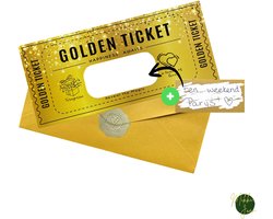 Gouden Ticket Kraskaart | Golden Ticket | Luxe Cadeau met Gouden Uiterlijk | Personaliseerbaar met Eigen Tekst | Perfect voor Verjaardagen & Speciale Gelegenheden | Inclusief envelop