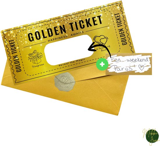Gouden Ticket Kraskaart | Golden Ticket | Luxe Cadeau met Gouden Uiterlijk | Personaliseerbaar met Eigen Tekst | Perfect voor Verjaardagen & Speciale Gelegenheden | Inclusief envelop