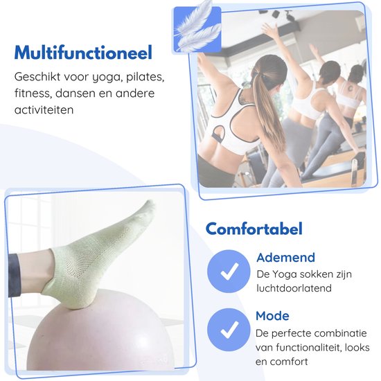 Hilvard Yoga sokken - Pilates sokken - Enkelsokken - 3 Paar - Lila - Antislip sokken - One size fits all van Merkloos — afbeelding 4