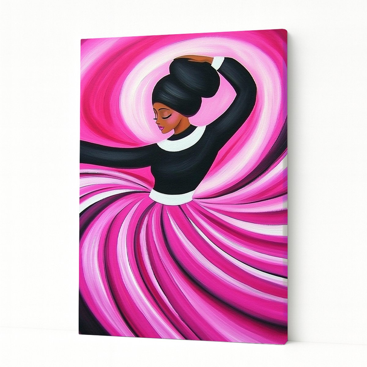 Danseres in roze – wandkunst – muurdecoratie – Canvas schilderij – 30x45 cm