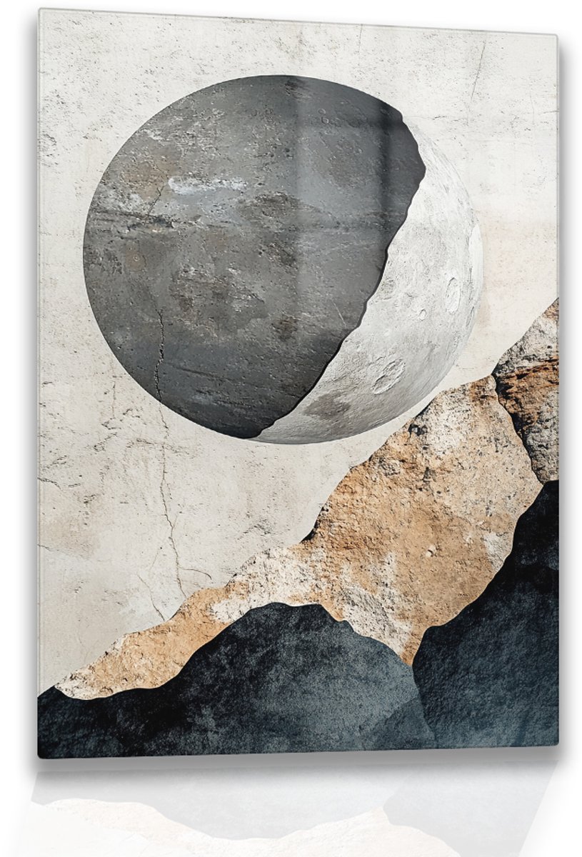 Maan wanddecoratie – plexiglas – design schilderij plexiglas – 100x150 cm